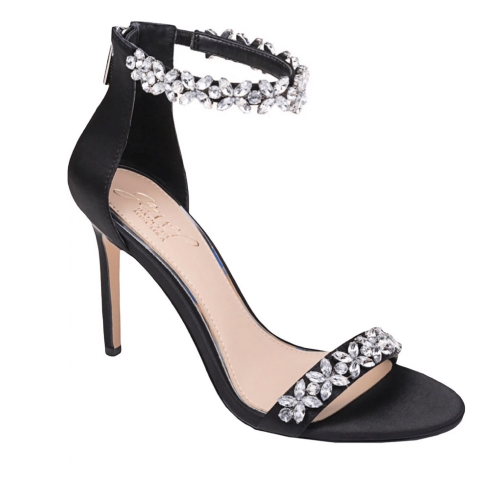 Badgley Mischka Ramira  Black Ankle Strap Evening Heel Size  7